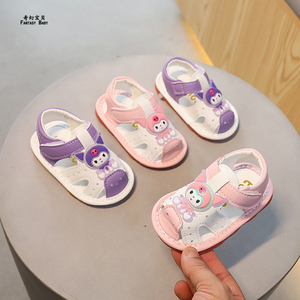 宝宝凉鞋学步鞋1-2岁婴儿鞋6到12个月叫叫鞋会响公主亮灯发光鞋夏