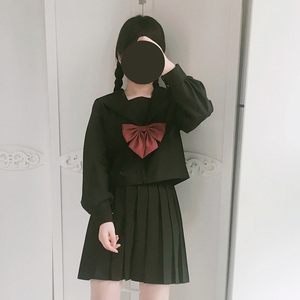 纯黑襟无本百搭显瘦日常水手服新款正统JK制服学生春秋