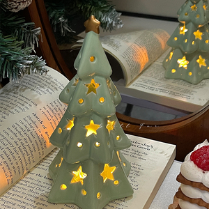 STILL【圣诞树夜灯】陶瓷星星小夜灯卧室桌面装饰摆件生日礼物