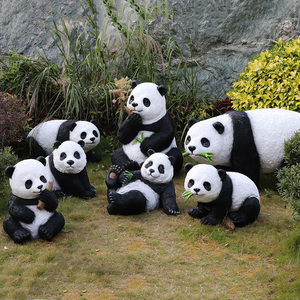 仿真可爱大熊猫装饰品玻璃钢雕塑动物模型户外小区庭院房地产摆件