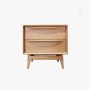大隐艺术北欧白橡木实木家具现代简约创意时尚床头柜斗柜收纳边柜