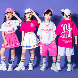 六一儿童演出服装新款街舞爵士舞服夏季中小学生嘻哈啦啦队套装潮
