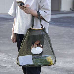 可爱购物袋便携折叠手提袋子布包女买菜包简约大号超市环保手拎包