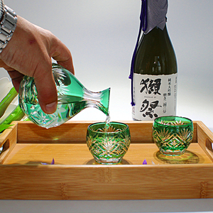 日式清酒壶酒杯江户切子工艺水晶玻璃手工雕刻酒店家用装饰送礼品