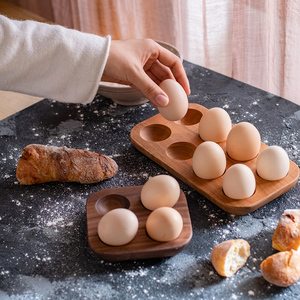 掬涵实木鸡蛋托架收纳盒格子蛋架家用冰箱创意双排美食博主道具