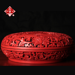 扬州漆器厂出国商务情人节礼物漆雕手工艺品摆件剔红雕漆手捧盒
