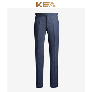 KEA那不勒斯西裤男肌理纹修身意式巴黎扣廓尔喀休闲正装西装裤子