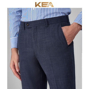 KEA夏季西裤男肌理纹正装西服裤男士商务休闲修身蓝灰色西装裤子