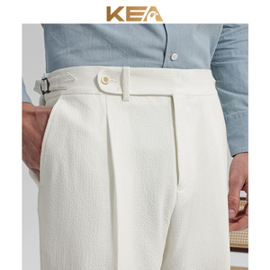 KEA意式那不勒斯西裤泡泡纱男裤子薄款直筒宽松春夏季休闲裤透气