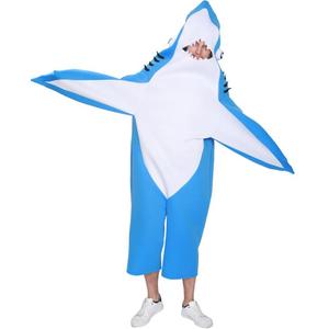 成人鲨鱼服装演出服海洋动物连体衣卡通动漫行走服万圣节演出服