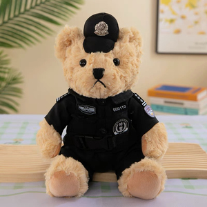 特警小熊警察熊公仔坐姿小特毛绒玩偶儿童礼品布娃娃玩具