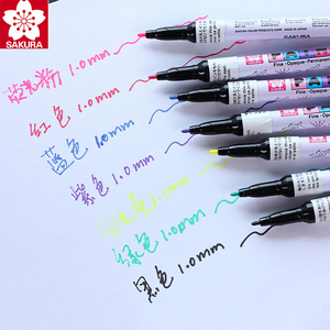 日本樱花彩色油漆笔记号笔美术高光绘画笔手绘diy红黑蓝色油性笔