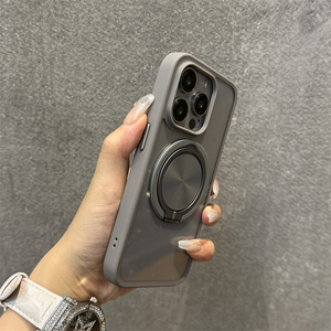 得乐适用苹果15手机壳磁吸指环支架iphone15promax亚克力14pro透明13防摔保护套15plus透影12大孔潮流男女