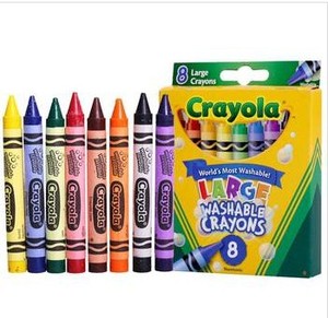 正品美国绘儿乐Crayola8色儿童绘画填色可水洗大蜡笔52-3280