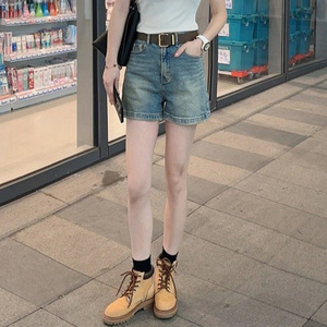 浅色牛仔短裤女士夏季薄款2024年新款高腰显瘦小个子外穿阔腿热裤