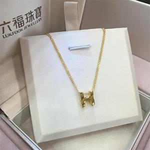 六福珠宝H黄金项链光影金系列计价一体链
