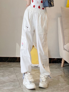 Nike耐克春夏轻薄新款长裤女子宽松直筒运动休闲梭织工装裤FJ7717