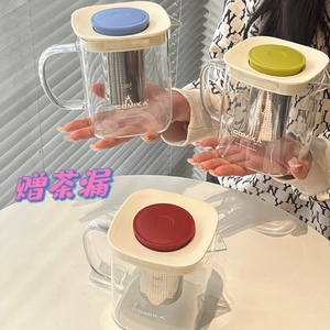 comika茶壶玻璃耐热烧水壶泡茶过滤壶大容量耐冷水壶茶具茶水分离