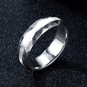 菱形钨钢彩贝戒指男女新潮款时尚通勤高级感几何设计尾戒食指环