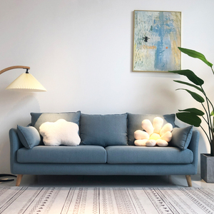简约现代北欧布艺三人位沙发日式小户型客厅公寓双人乳胶实木家具