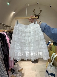 BLACK FRIDAY韩国代购东大门2024春季新款女甜美层层蛋糕半身裙