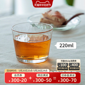东洋佐佐木日本进口水波纹透明玻璃茶杯家用日式品茗杯水杯杯子
