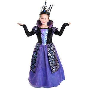 万圣节儿童服装角色扮演女巫女王后女童优雅公主裙黄昏公主表演服