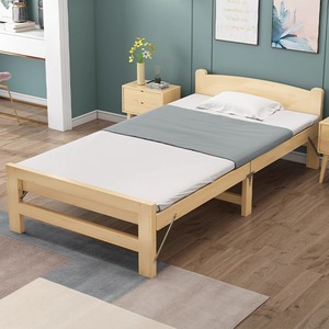 楠运折叠床家用1.2m实木小床简易办公室午休床省空间租房用单人床