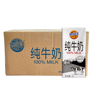 妙可蓝多纯牛奶全脂牛奶早餐奶咖啡奶茶烘焙全脂家用商用1L*12盒