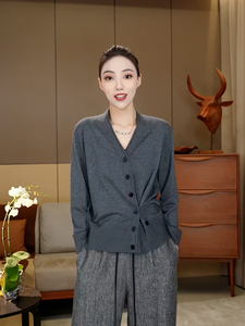 韩系穿搭高级感超好看针织开衫2024春款女装新款显瘦百搭长袖上衣