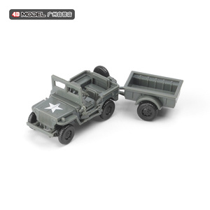 正版4D拼装1/72美军多用途越野车GP威利斯吉普车模型军事玩具摆件
