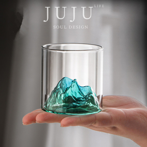 JUJU'S.LIFE. 日式家用冰山彩色玻璃杯杯具耐热威士忌酒杯水晶杯