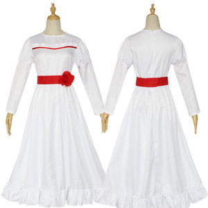 万圣节成人服装恐怖娃娃亲子装儿童安娜贝尔cosplay白色连衣裙子