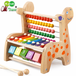 绕珠积木串珠敲琴益智1-2-3周岁半早教 智力玩具12月男孩女孩宝宝