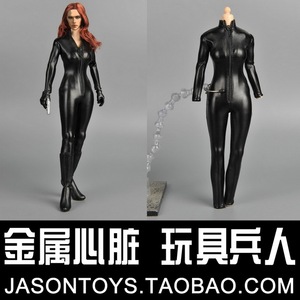 ZYTOYS ZY15-2 1/6 黑色连体女装皮衣 黑寡妇 兵人偶手办配件现货