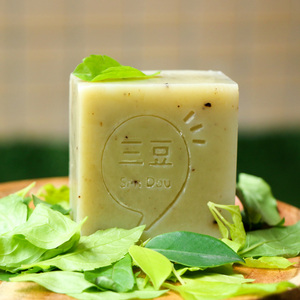 三豆绿茶手工皂 纯手工冷制皂电脑族洗脸皂控油香皂肥皂洁面皂