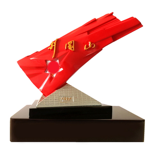 井冈红旗雕塑摆件军人送礼红色文化创意纪念品收藏礼品袖珍迷你款