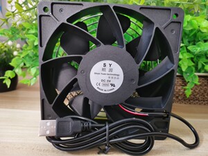 暴力风USB调速12CM5V12038大风量4000转高转速散热风扇可插充电宝