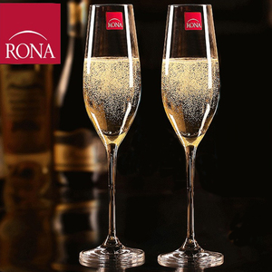 RONA捷克进口水晶玻璃笛形香槟杯气泡酒杯高脚杯家用红酒杯甜酒杯