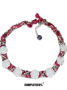 「II型」COMPLETE99%石凯同款丝巾玫瑰珍珠高级小众锁骨颈链项链