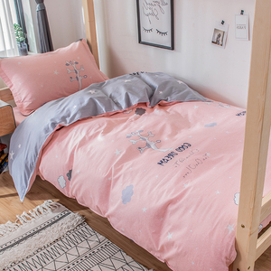 全棉床单三件套1.2m大学生寝室宿舍被套纯棉被罩单人床上用品套件