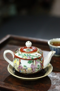 八十年代广彩人物描金老瓷器茶壶泡茶壶水壶公道壶功夫茶具茶器
