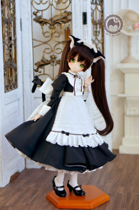 【喵屋】 黑猫 长裙女仆装可爱制服娃衣4分MDD SDM BJD1/4现货