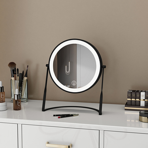 台式双面镜子三倍5倍10倍放大化妆镜桌面led带灯去黑头美容梳妆镜