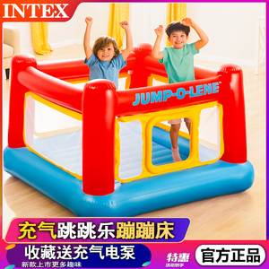 INTEX 圆形跳跳乐家用玩具蹦蹦床儿童充气乐园宝宝大号海洋球池