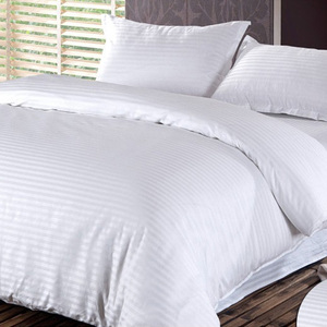 纯棉白布缎条缎纹梭织面料 床单被套枕芯枕套平纹床上用品用布料