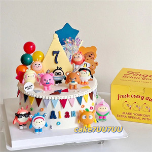 网红小宝贝生日蛋糕装饰摆件儿童男孩女孩生日甜品台烘焙插件配件