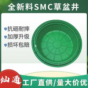 SMC草盆井下沉式复合植草盆隐形草坪雨污水井检查井绿化种植井盖