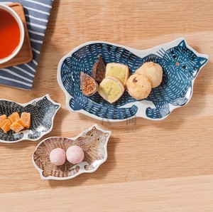 仓敷意匠xkata丨日本进口 可爱动物鲸鱼手绘印章陶瓷碟子豆皿置物