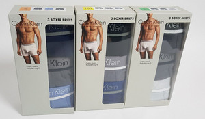 韩国正品代购 Calvin Klein/CK 男士平角3条装四角纯棉透气内裤